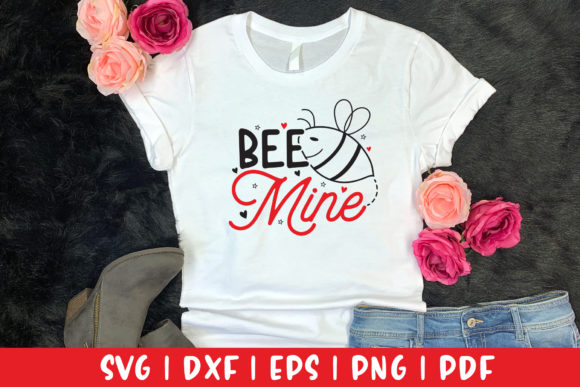 Bee Mine - Valentine's Day SVG Cut File for Crafts and Graphics