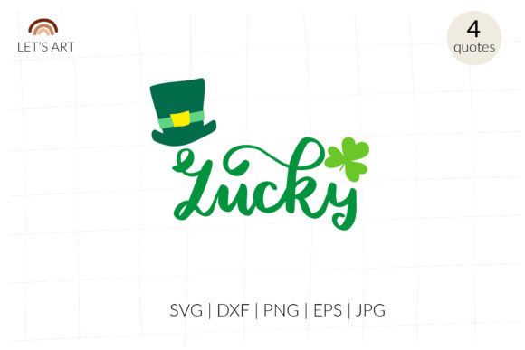 Lucky Quote with Gnome Hat and Clover - A Graphic Design Asset for Crafts