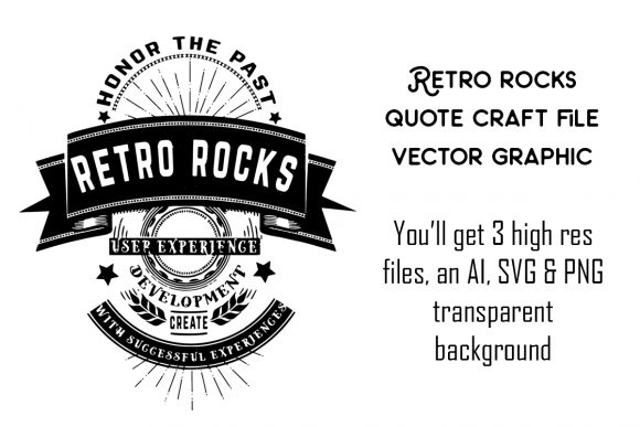 Retro Rocks Quote Craft File Graphic Review