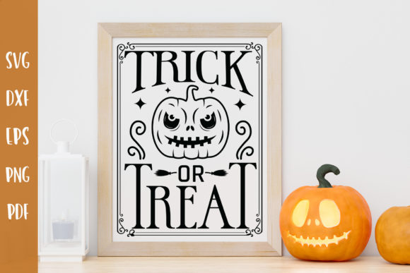 Trick or Treat SVG Halloween Sign for Crafts and Graphics